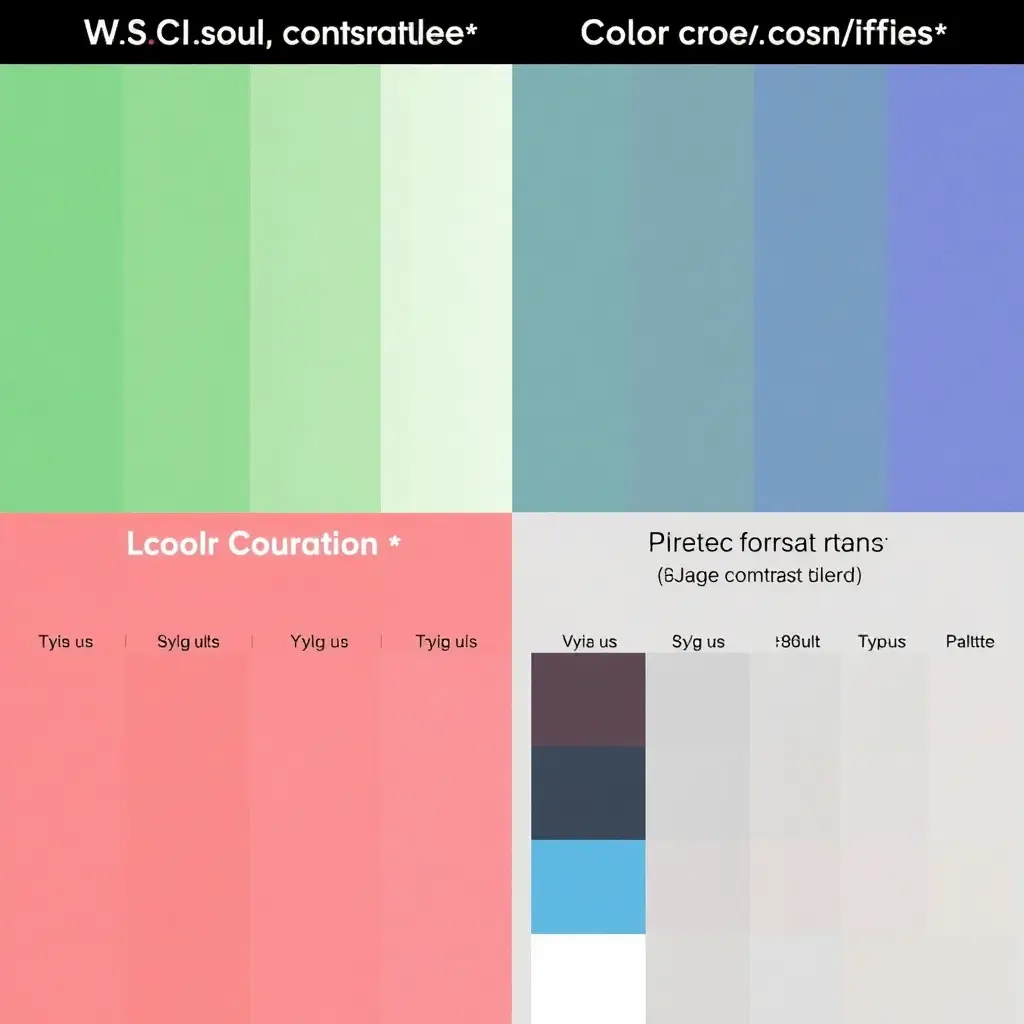 Four screen quadrants with a gradient colour chart in each quarter