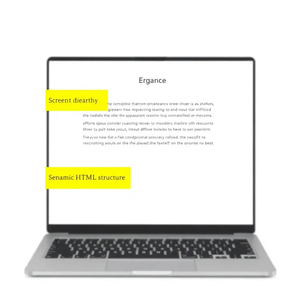 An image of a computer screen with text on screen and yellow highlights for full screen reader capability