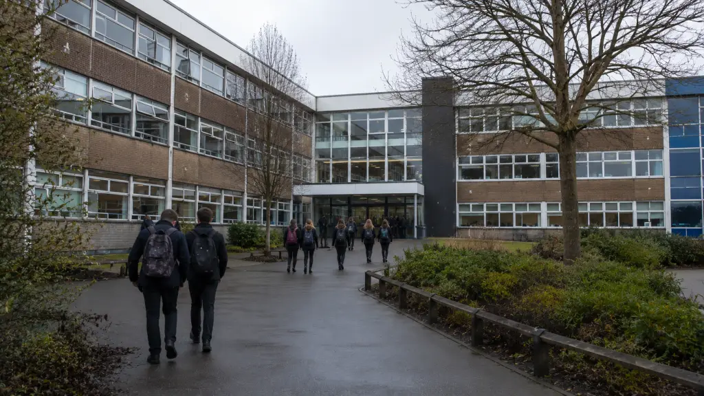 Wide view of a UK secondary school